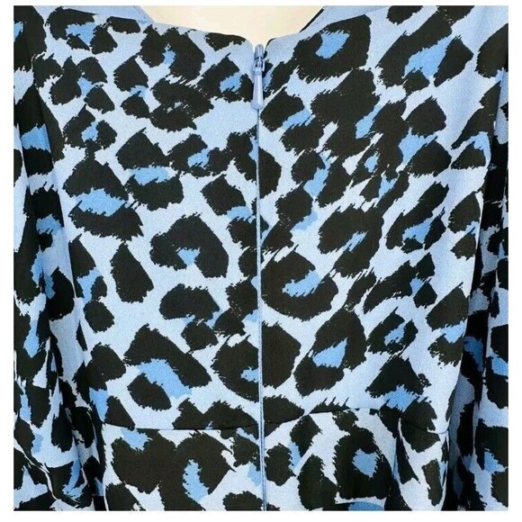 Banana Republic Blue Leopard V-Neck Strappy Wide Leg Belted Cropped Jumpsuit 8 - Picture 3 of 7